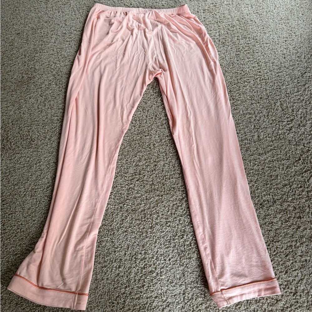 In My Sundays Peach Pink Women's Pajama Set - Soft Long Sleeve Top & Pants - Picture 6 of 7